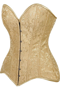 Daisy Corsets Lavish Gold Brocade Overbust Corset W/Busk Closure in Gold 