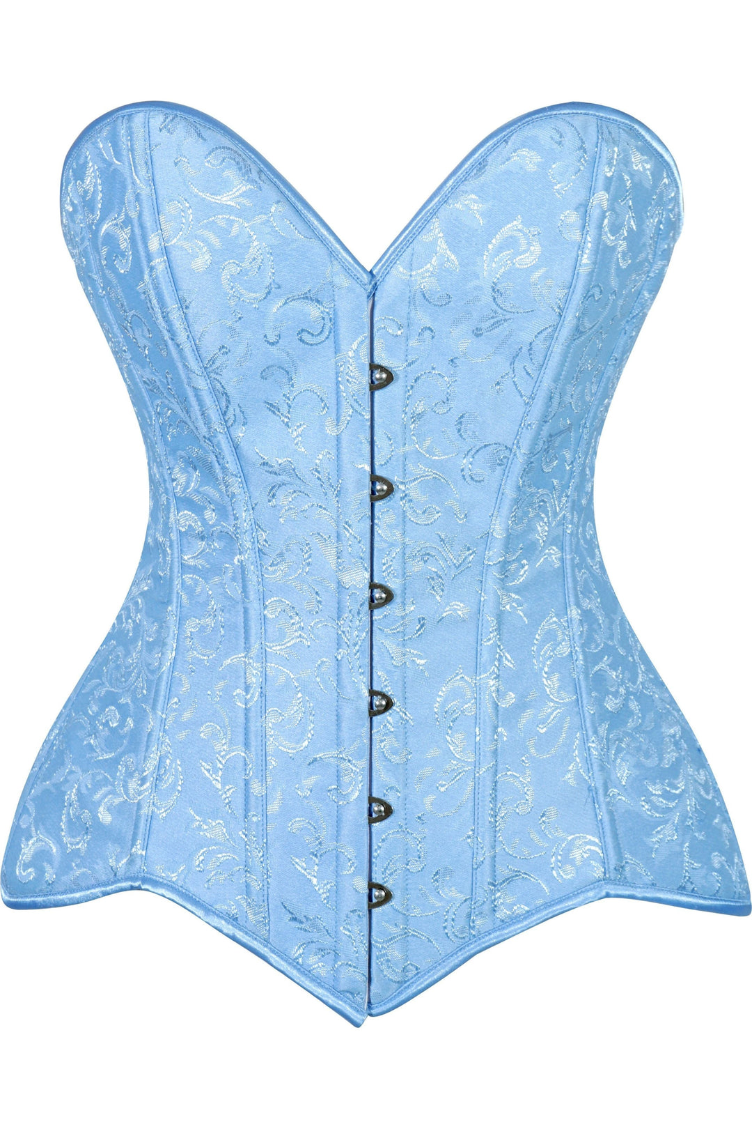 Daisy Corsets Lavish Lt Blue Brocade Overbust Corset W/Busk Closure in Blue  from SexyShoes.com