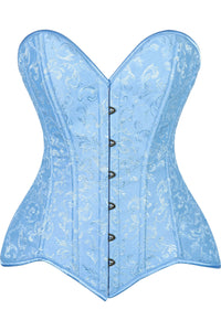 Daisy Corsets Lavish Lt Blue Brocade Overbust Corset W/Busk Closure in Blue  from SexyShoes.com