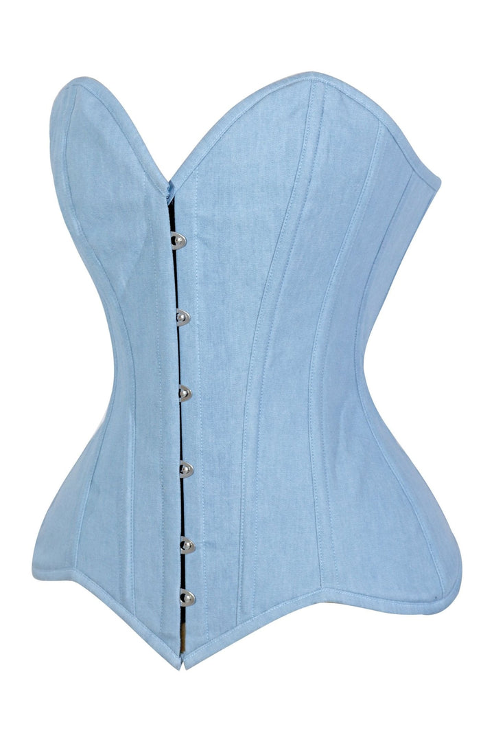 Lavish Lt Denim Overbust Corset Top