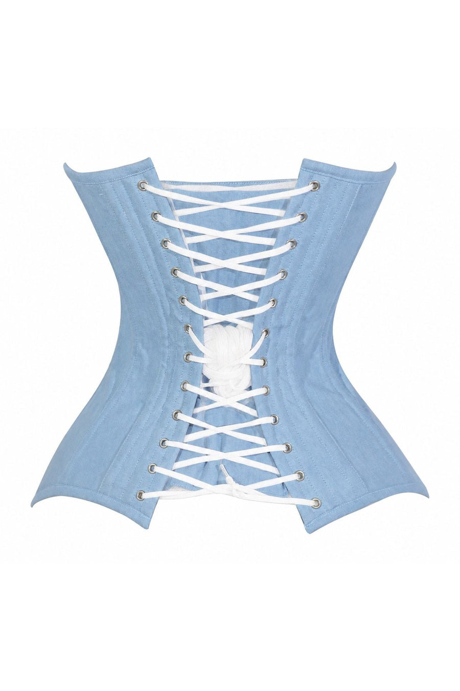 Lavish Lt Denim Underbust Waist Cincher Corset Top