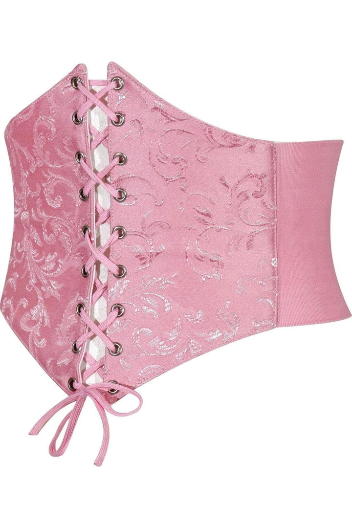 Lavish Lt Pink Brocade Corset Belt Cincher