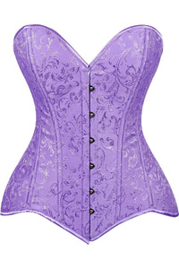 Daisy Corsets Lavish Lt Purple Brocade Overbust Corset W/Busk Closure in Purple  from SexyShoes.com