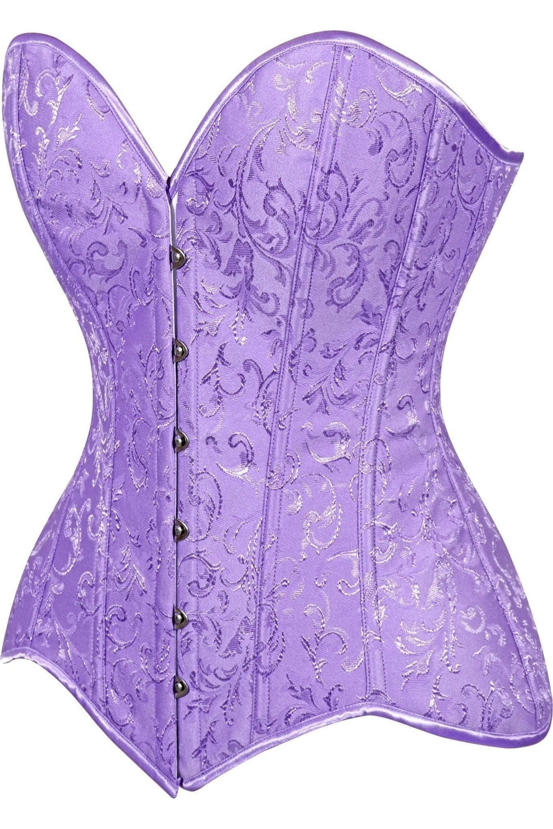 Lavish Lt Purple Brocade Overbust Corset W/Busk Closure