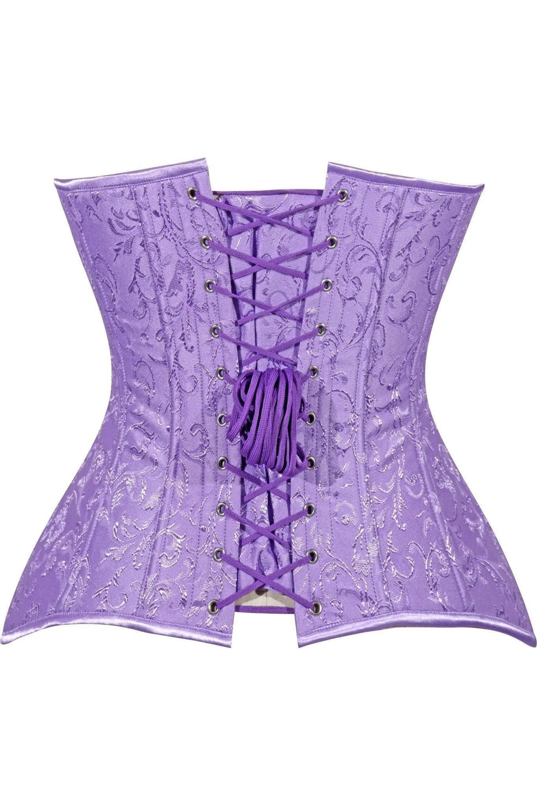 Lavish Lt Purple Brocade Overbust Corset W/Busk Closure