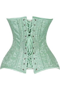 Daisy Corsets Lavish Mint Green Brocade Overbust Corset W/Busk Closure in Green 