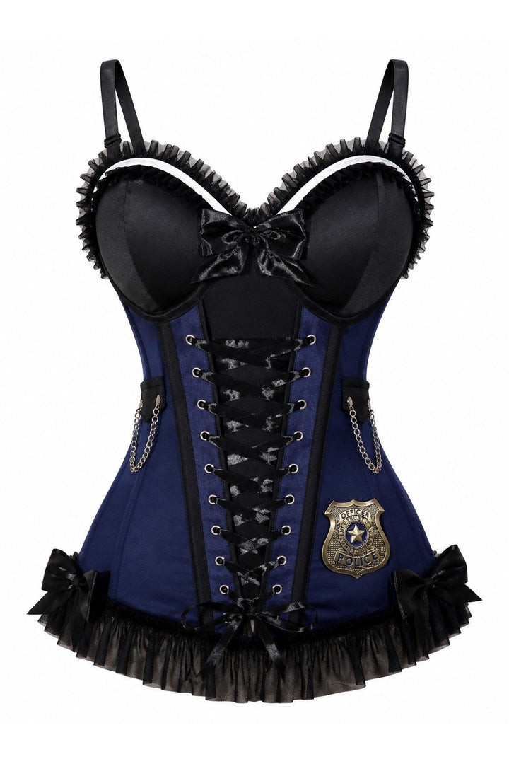 Lavish Navy/Black Bustier Corset with Underwire Cups
