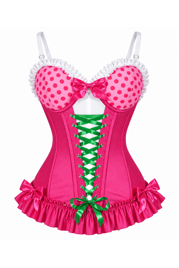 Lavish Raspberry Ruffle Sweetheart Bustier Corset