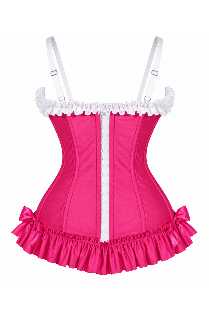 Lavish Raspberry Ruffle Sweetheart Bustier Corset