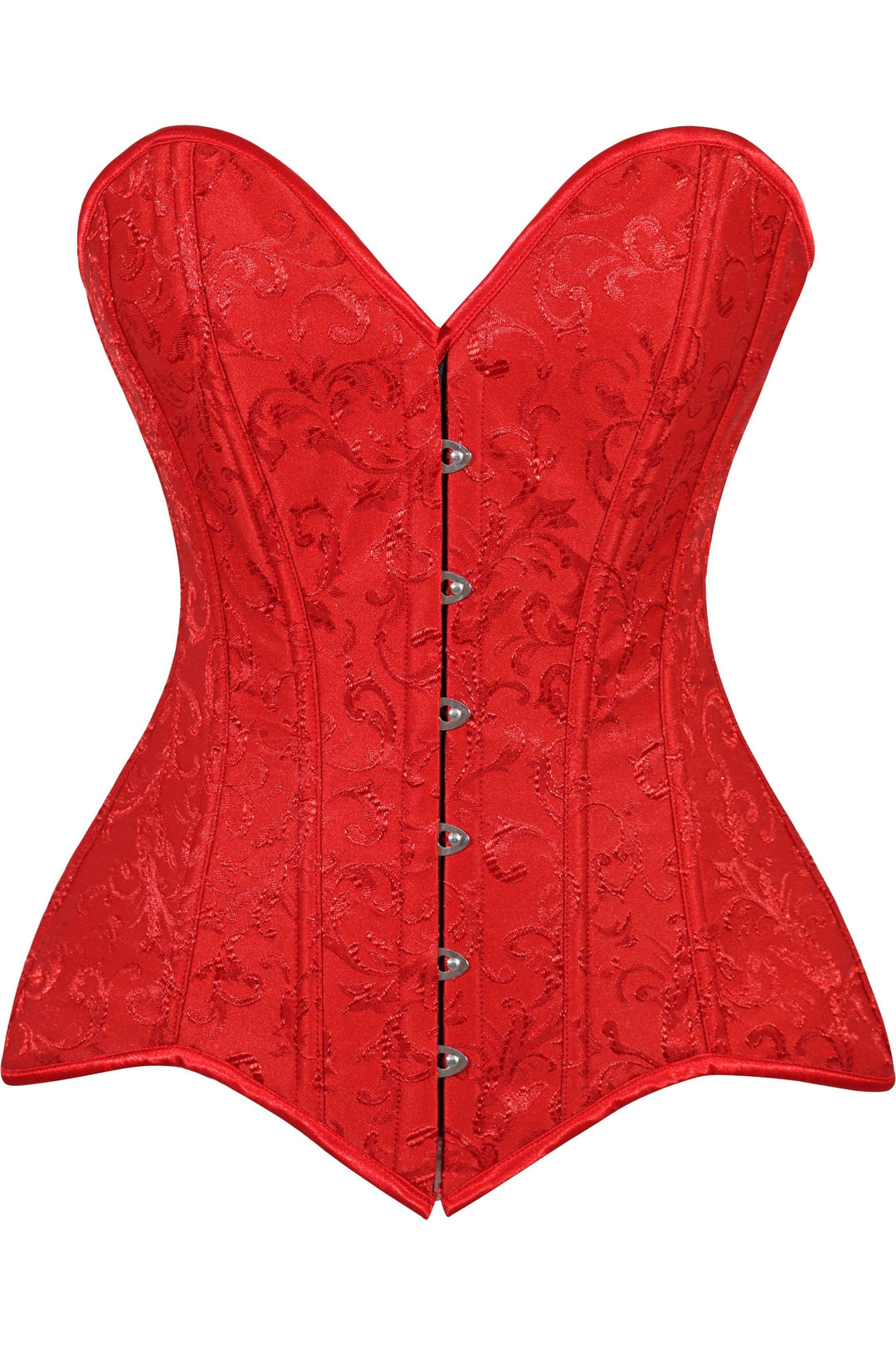 Daisy Corsets Lavish Red Brocade Overbust Corset W/Busk Closure in Red  from SexyShoes.com
