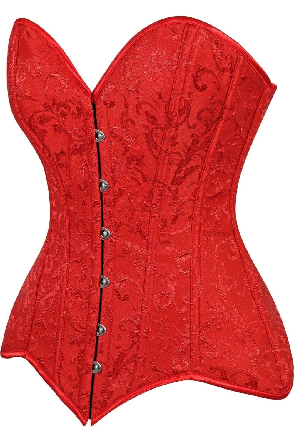 Daisy Corsets Lavish Red Brocade Overbust Corset W/Busk Closure in Red 