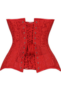 Daisy Corsets Lavish Red Brocade Overbust Corset W/Busk Closure in Red 