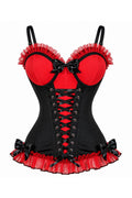 Lavish Red/Black Stretch Lycra Bustier Corset with Underwire Cups