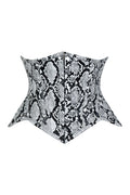 Lavish Snake Skin Print Mini Cincher Underbust Corset Waist Cincher Busk Closure
