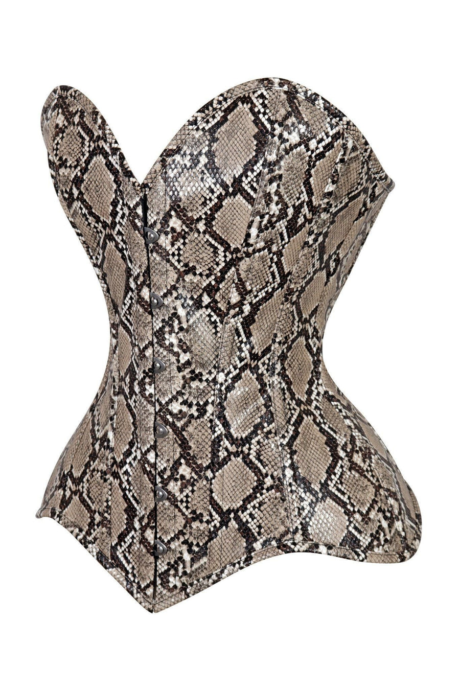 Lavish Snake Skin Print Overbust Corset Sweetheart Neckline Busk Closure