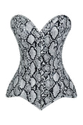 Lavish Snake Skin Print Overbust Corset Sweetheart Neckline Busk Closure
