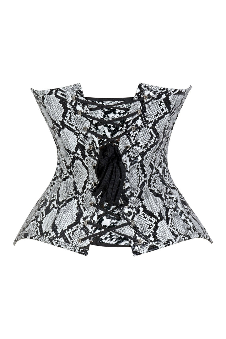 Lavish Snake Skin Print Underbust Corset Sweetheart Neckline Busk Closure