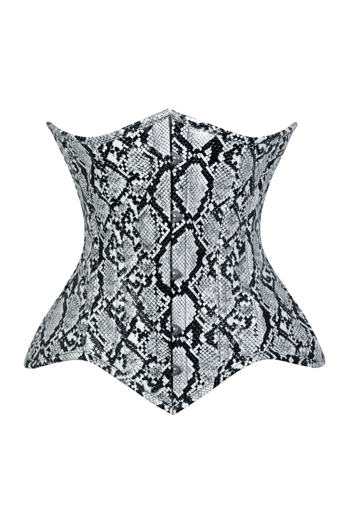 Lavish Snake Skin Print Underbust Corset Sweetheart Neckline Busk Closure