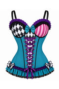 Lavish Teal Fairytale Lycra Corset Bustier with Underwire Cups