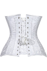 Daisy Corsets Lavish White Brocade Overbust Corset W/Busk Closure in White 