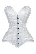 Lavish White Lace Overbust Corset Sweetheart Neckline Busk Closure