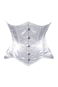 Lavish White Satin Underbust Corset Waist Cincher Busk Closure