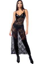 Long Gown with matching Panty & Garter Belt