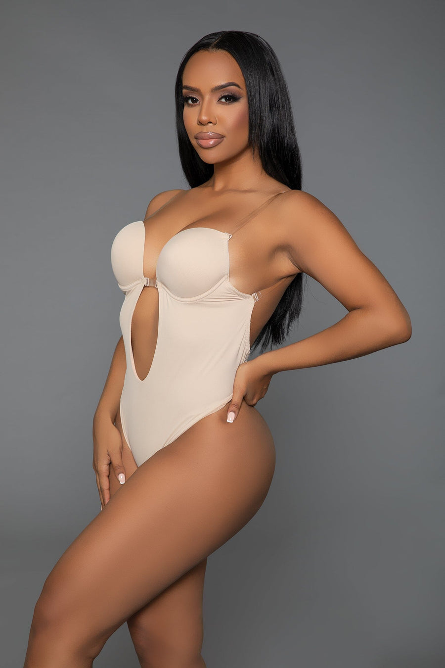 BeWicked Looking Curvy U Neckline Bodysuit Shaper in Nude 