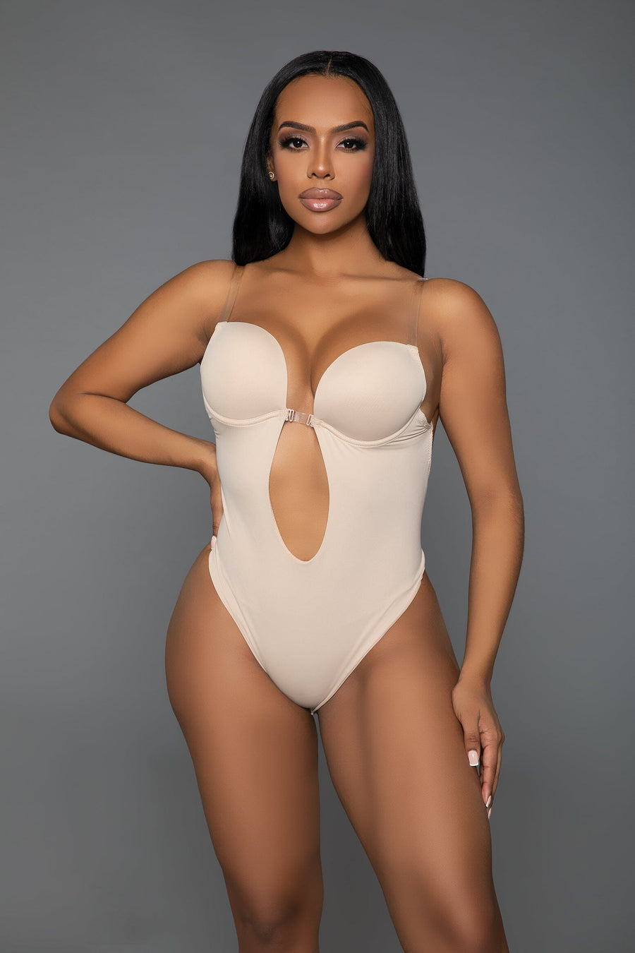 BeWicked Looking Curvy U Neckline Bodysuit Shaper in Nude 