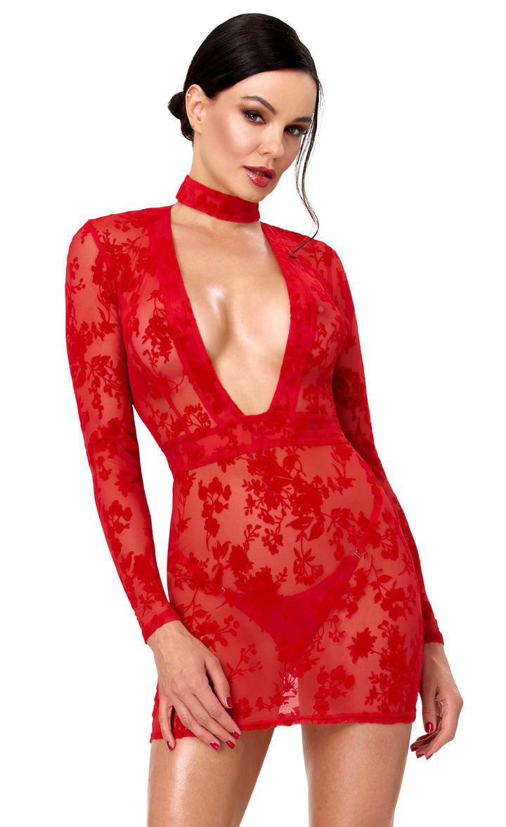Lovebite Plunging V Mini Dress
