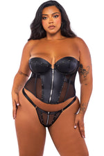 Lust & Leather Corset 2-Piece Set