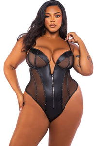 Roma Confidential Lust & Leather Teddy in Black  from SexyShoes.com