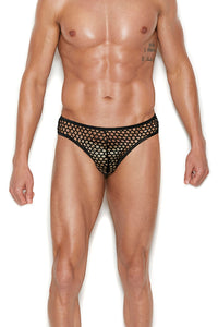 Elegant Moments MENS FISHNET THONG in Black  from SexyShoes.com