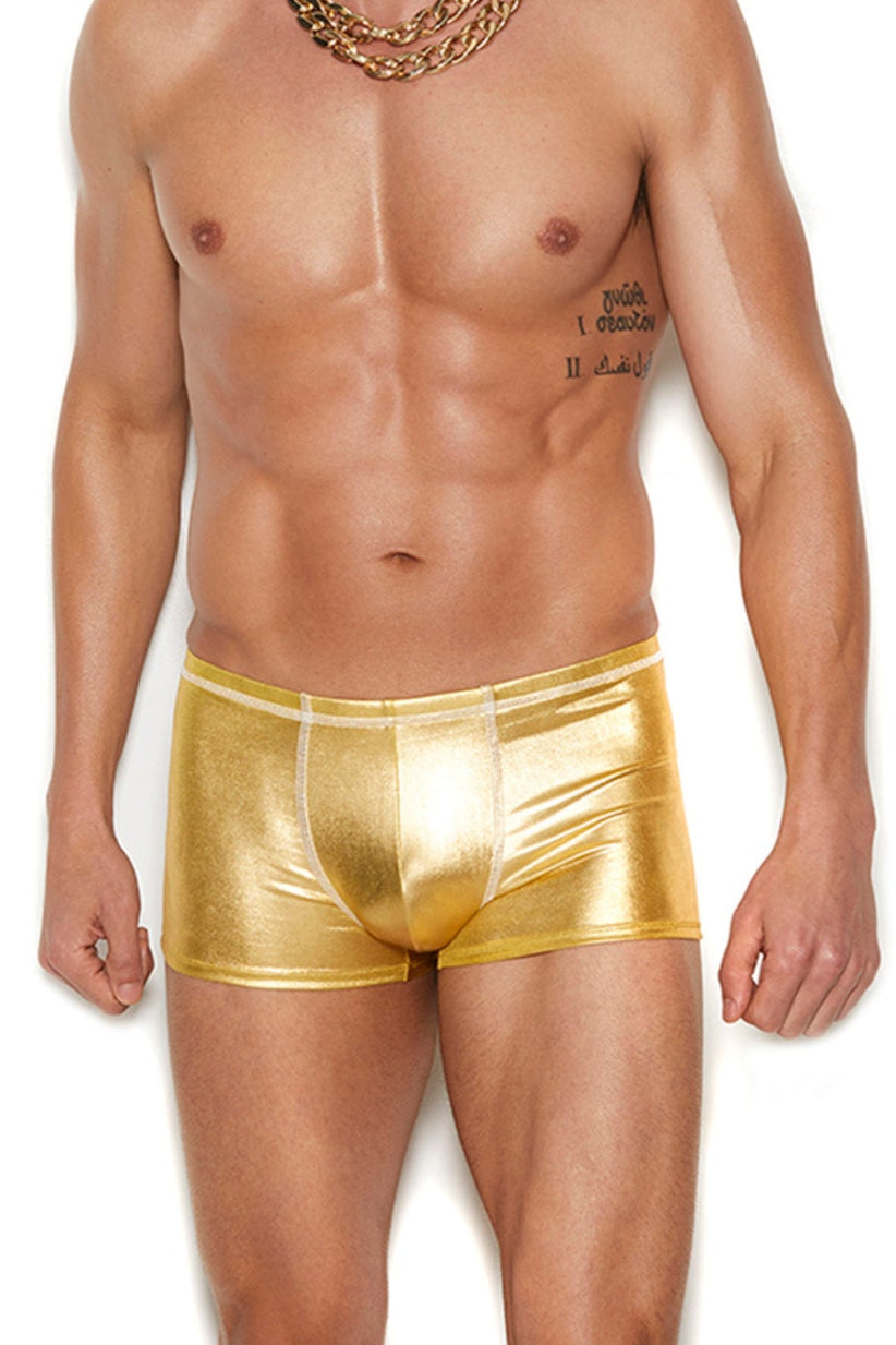Elegant Moments MEN'S METALIC BOXER BRIEF in Gold  from SexyShoes.com