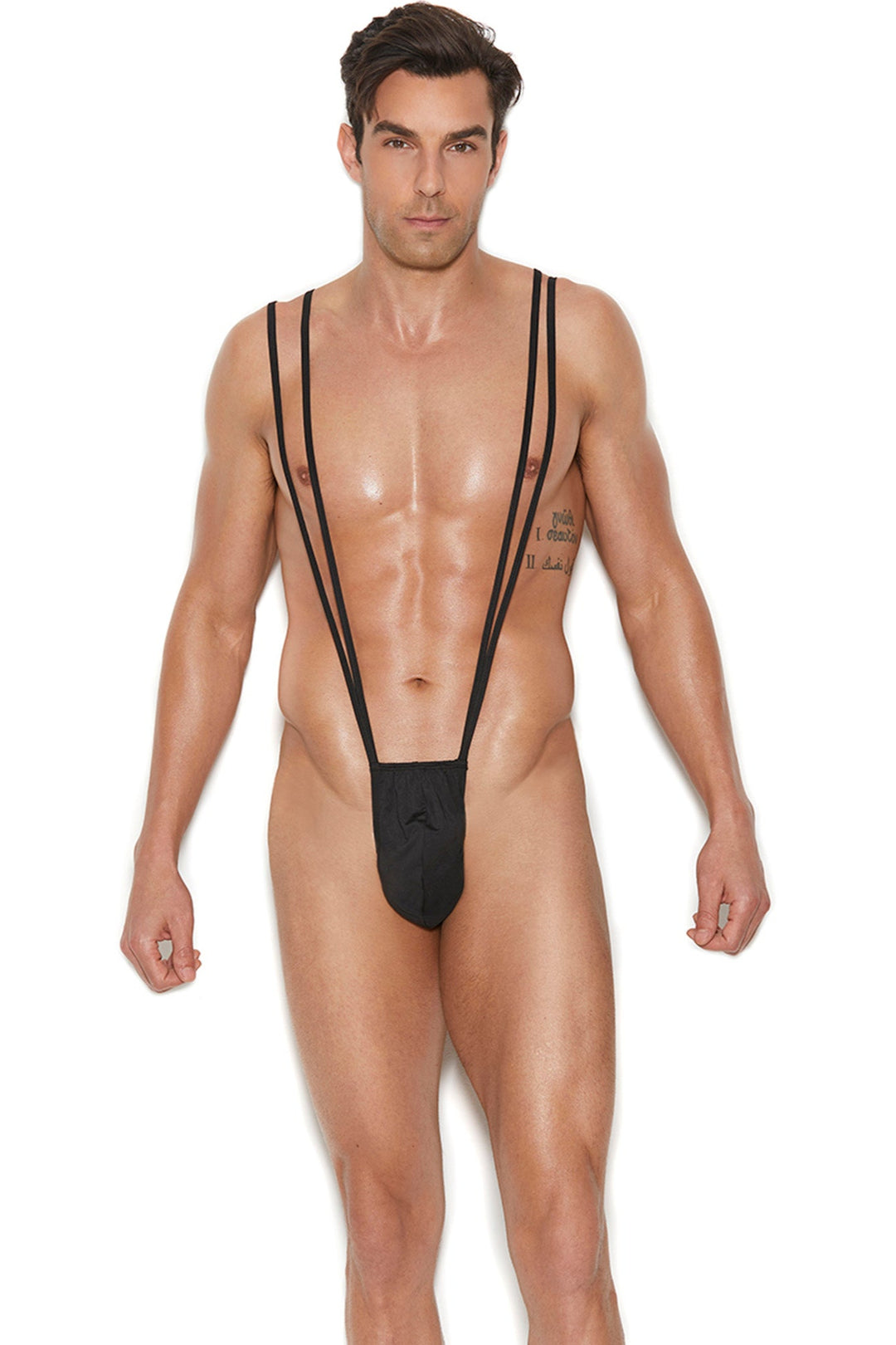 Elegant Moments MEN'S SUSPENDER POUCH STRING THONG in Black  from SexyShoes.com