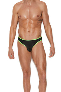 Elegant Moments MENS THONG WITH TRIM DETAIL in Black  from SexyShoes.com