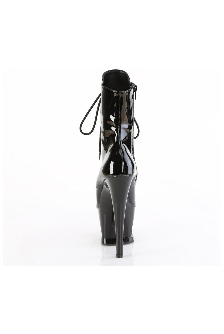 Pleaser MOON-1020DIA Black Patent Ankle Boot in Black Patent