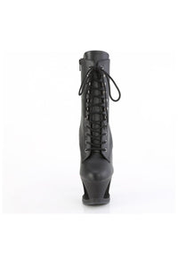 Pleaser MOON-1020SK Black Faux Leather Ankle Boot in Black Faux Leather