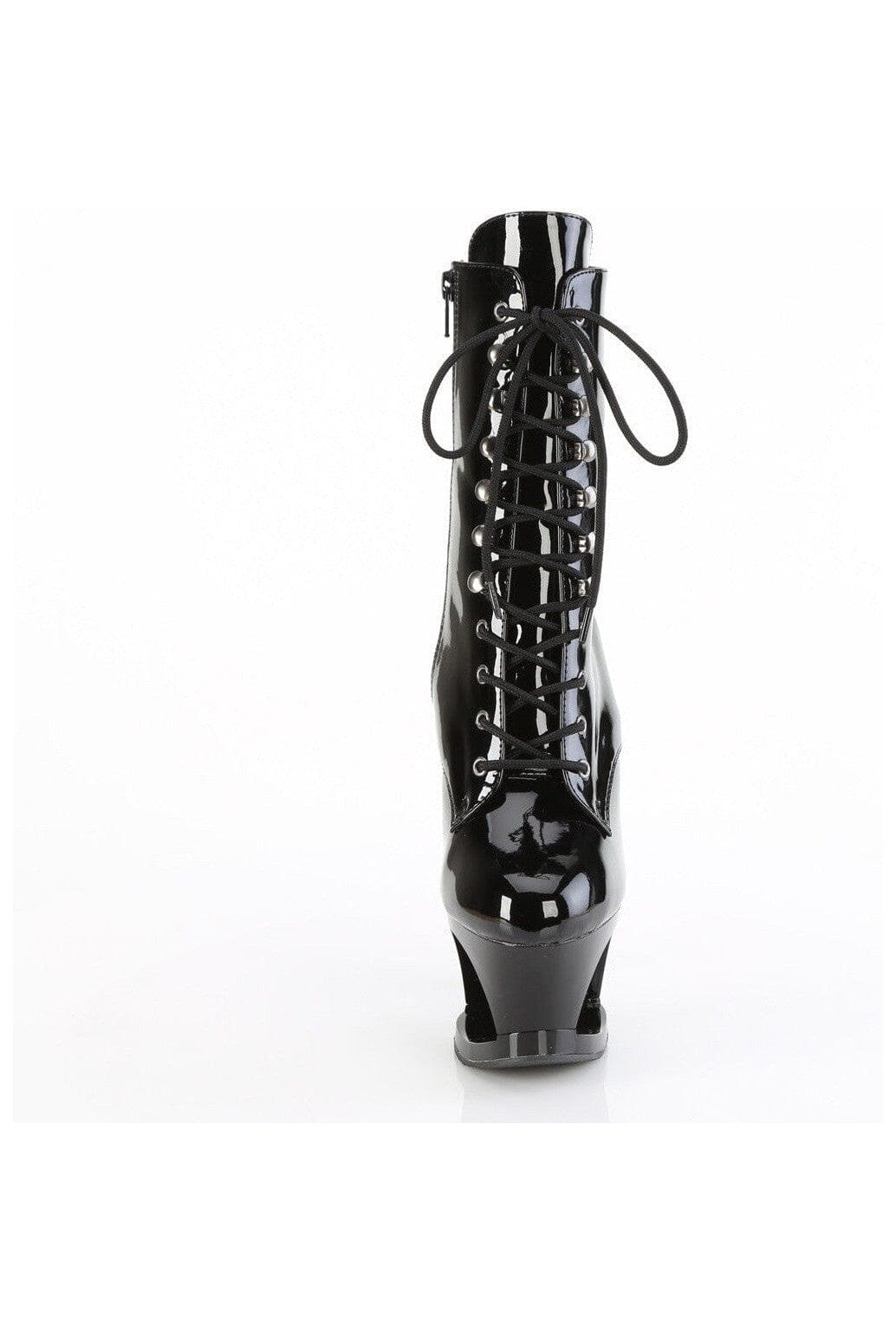 Pleaser MOON-1020SK Black Patent Ankle Boot in Black Patent