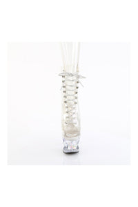 Pleaser MOON-1021C-DIA Clear Vinyl Ankle Boot in Clear Vinyl