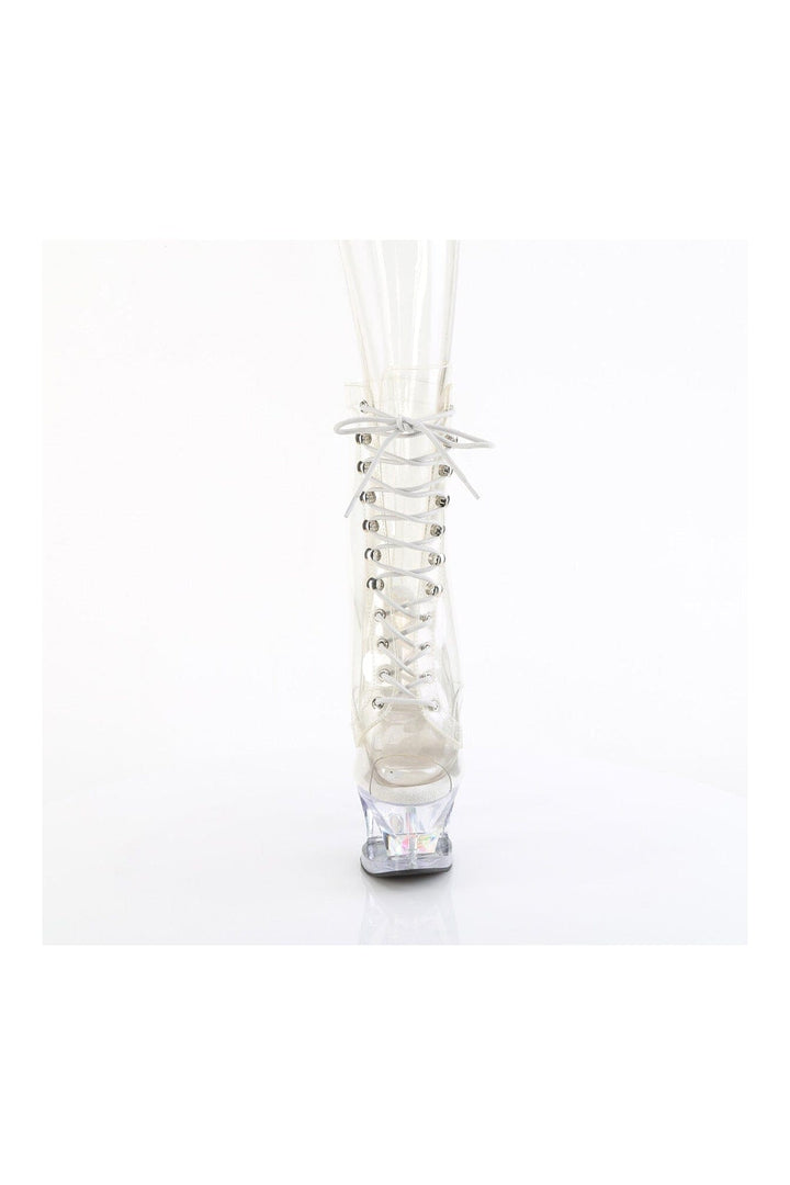 MOON-1021C-DIA Clear Vinyl Ankle Boot