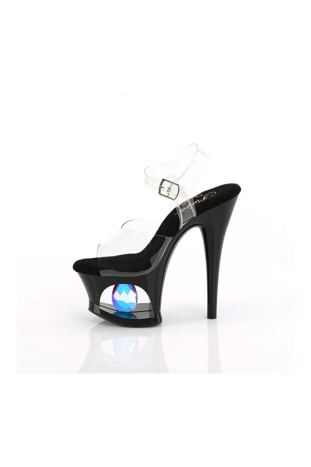 Pleaser MOON-708DIA Clear Vinyl Sandal in Clear Vinyl