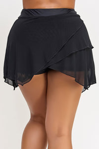 BeWicked Mar Asymmetrical Swimsuit Skirt Cover Up in black 