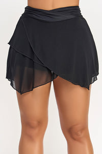 BeWicked Mar Asymmetrical Swimsuit Skirt Cover Up in black  from SexyShoes.com