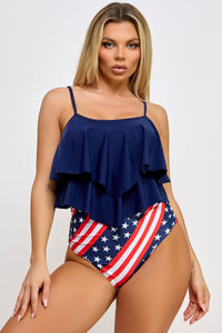 BeWicked Margaret Patriotic Tankini Swimsuit Set in Multi  from SexyShoes.com