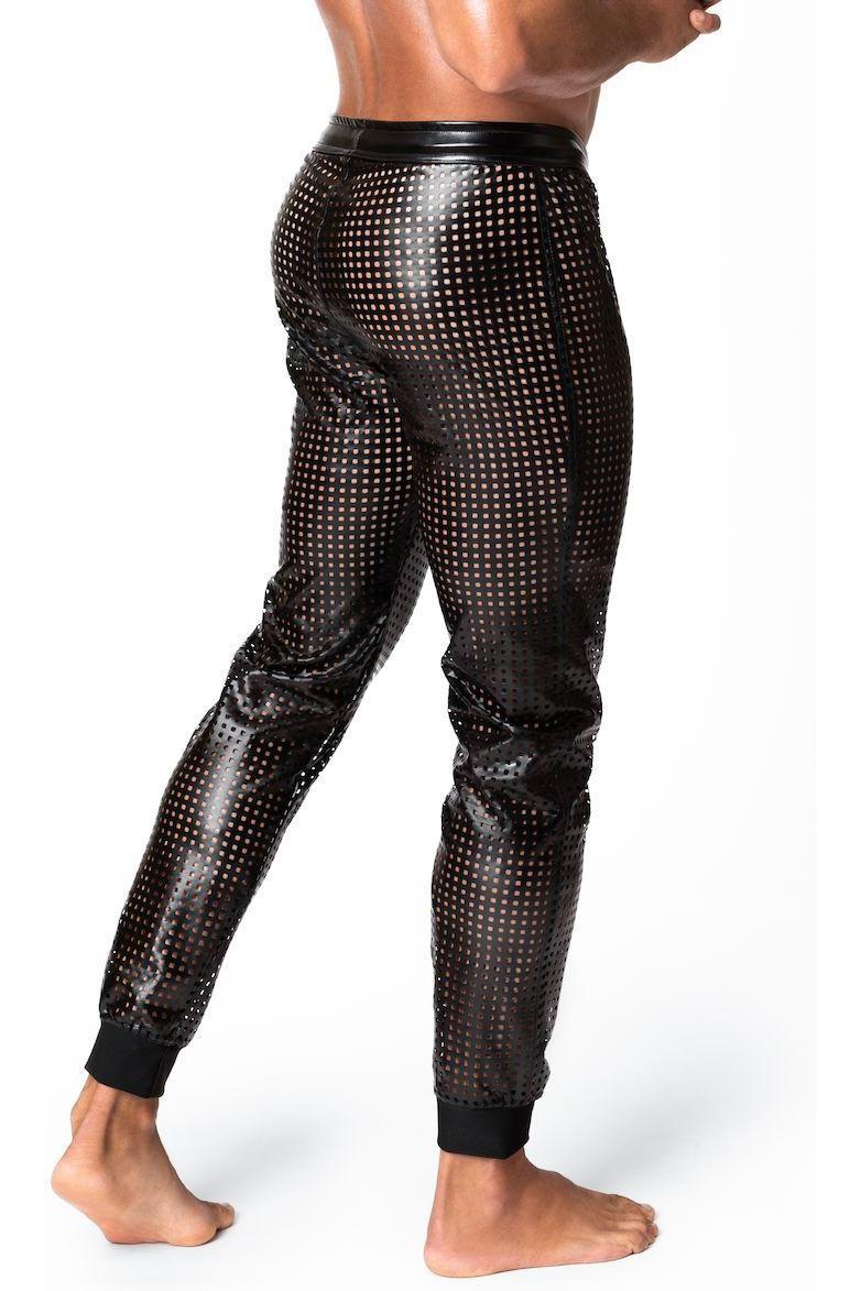 Noir Handmade Mayhem Power Wetlook Lasercut Treggings in Black 