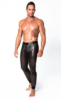 Noir Handmade Mayhem Power Wetlook Lasercut Treggings in Black  from SexyShoes.com