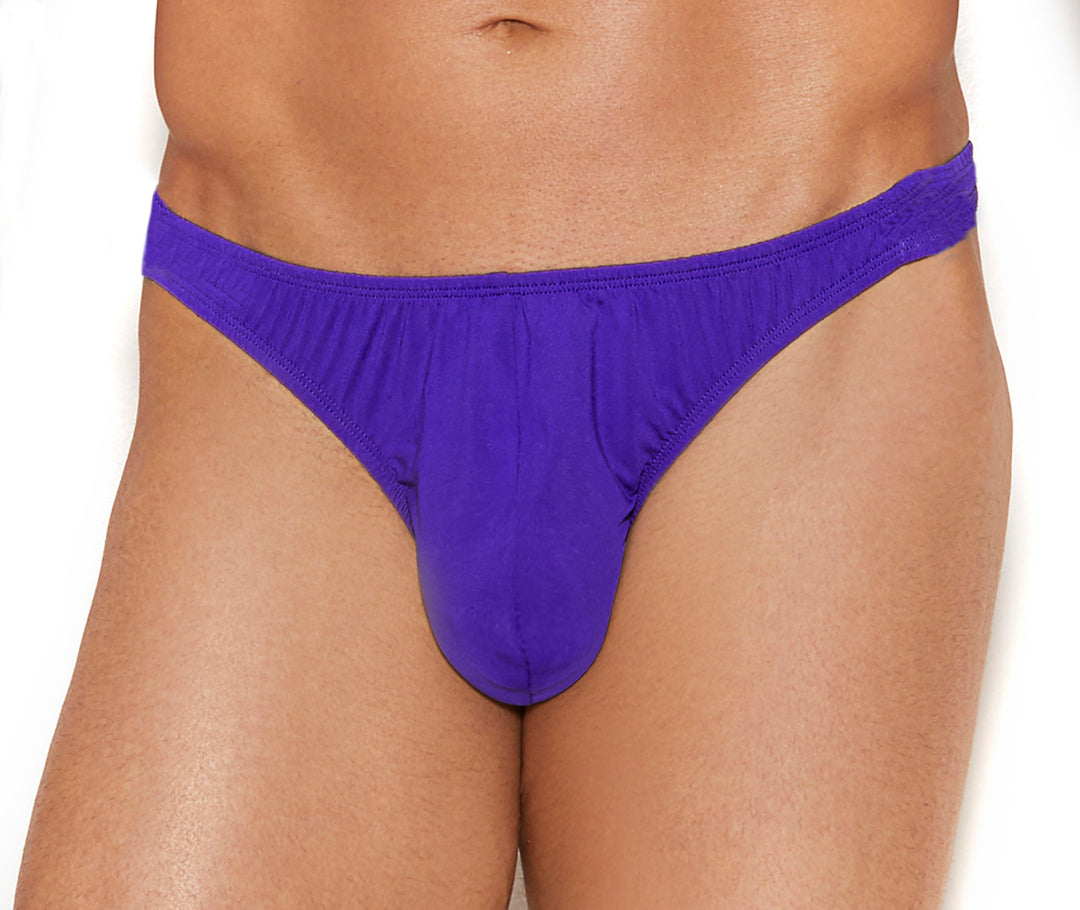 Elegant Moments Men’s Lycra Thong in Purple  from SexyShoes.com