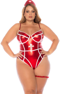 Mapale Metallic Red Nurse Costume in Red  from SexyShoes.com