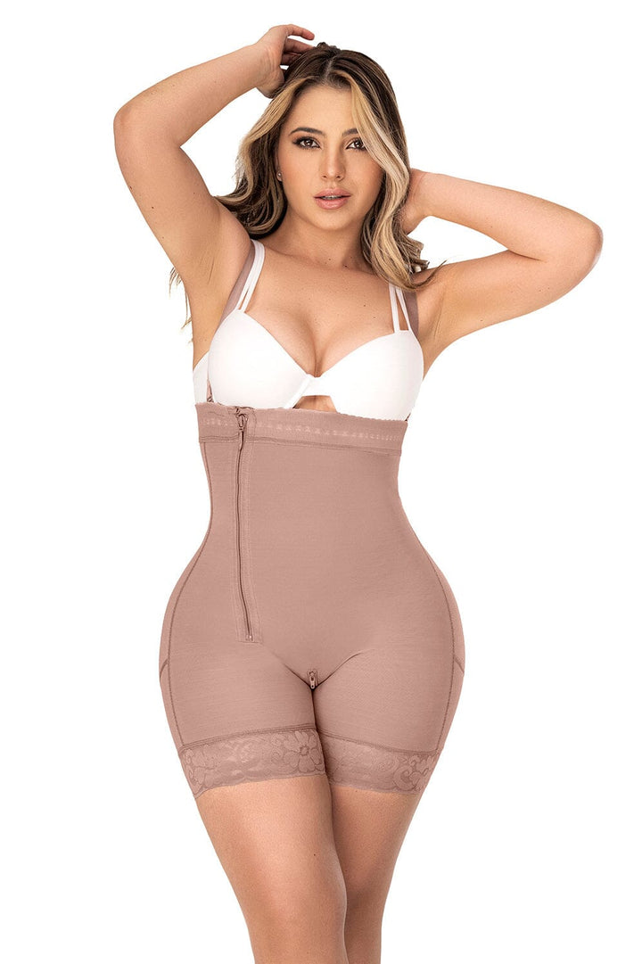 Mid Leg Strapless Zip-Up Shapewear-Mid Thighs + Shorts-SEXYSHOES.COM